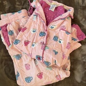 Cozy Pink Kids Pajamas with Cup Print